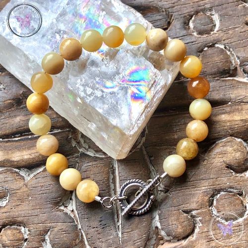 Yellow Opal Healing Bracelet with Silver Toggle Clasp